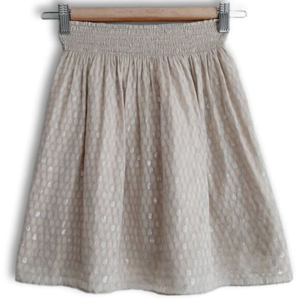 CLUB MONACO / Silk Cotton Blend Pull-On Tonal Geometric Patern Mini Skirt Sz S